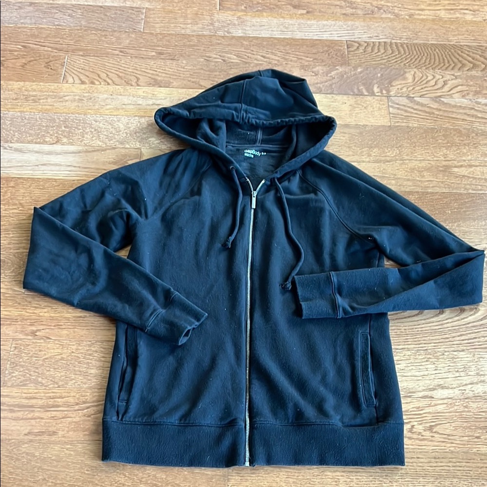 Gap body black small zippered sweat jacket with front pockets. Very soft